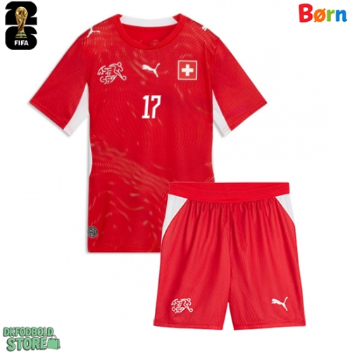 Schweiz Ruben Vargas #17 Replika Babytøj Hjemmebanesæt Børn VM 2026 Kortærmet (+ Korte bukser)